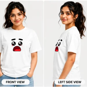 Just One More Duck Graphic Oversized T-Shirt for Women | 100% Cotton Sky Blue Casual Tee
